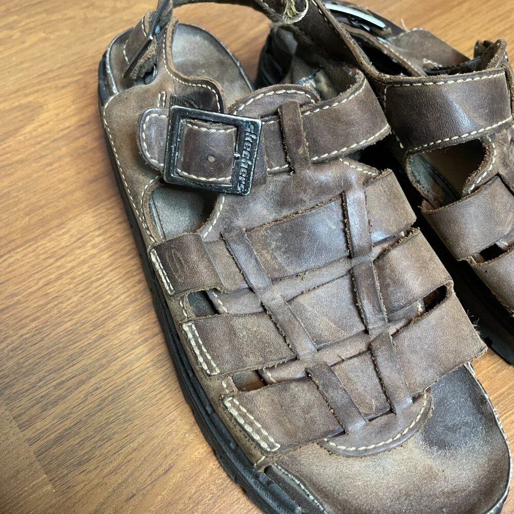 Skechers Women 90s Y2K Chunky Jammers Fisherman Brown Buckle Lug Sandal 6* - Picture 5 of 11